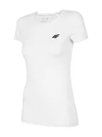 Koszulki sportowe damskie - 4F T-shirt funkcyjny w kolorze białym - miniaturka - grafika 1