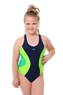 Stroje kąpielowe dla dziewczynek - Dziewczęcy jednoczęściowy strój kąpielowy Bibione II niebiesko-zielony 146 - grafika 1