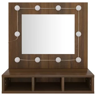 Lumarko Szafka z lustrem i LED, brązowy dąb, 60x31,5x62 cm - Toaletki - miniaturka - grafika 6