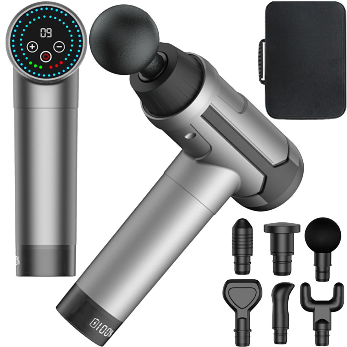 MASAŻER PISTOLET DO MASAŻU CIAŁA PLECÓW STÓP MERIDIAN 6 KOŃCÓWEK AKUMULATOR