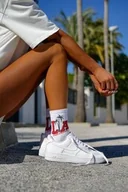 Skarpetki damskie - Skarpetki damskie w sportowym stylu z czerwonym napisem LA Sunshine Milena - miniaturka - grafika 1