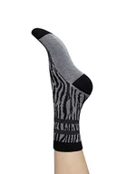 Skarpetki damskie - CHARNOS Damskie skarpety bambusowe w paski zebry szare mieszane jeden rozmiar, regularne, Regularne, rozmiar uniwersalny - miniaturka - grafika 1