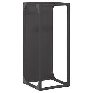 vidaXL Stojak na drewno opałowe czarny 25x25x60 cm - Wózki magazynowe - miniaturka - grafika 1