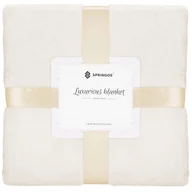 Koce - Narzuta Na Łóżko, Koc 90X160 Cm Pled Kremowy Na Kanapę - miniaturka - grafika 1