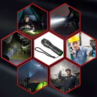 Latarka Taktyczna Szperacz CREE XPE LED ZOOM UV czarny - Latarki - miniaturka - grafika 5