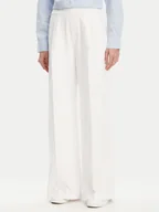 Spodnie damskie - United Colors Of Benetton Spodnie palazzo 4DUKDF01B Biały Wide Leg - miniaturka - grafika 1