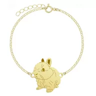 Biżuteria dla dzieci - Królik Teddy Pozłacana Bransoletka  - MEJK Jewellery - miniaturka - grafika 1