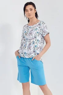 Damska piżama Lilac biała w kwiaty XXL - Piżamy damskie - miniaturka - grafika 1