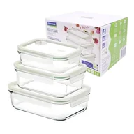 Pojemniki kuchenne - Zestaw szklanych pojemników GLASSLOCK GL640A 3 szt. (400 ml, 715 ml, 1000 ml) Zielony - miniaturka - grafika 1