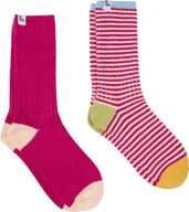 Skarpetki damskie - skarpety damskie ROXY SOFT AKIT STRIPE BOOT SOCKS 2 PACK Vivid Viola - MNF0 - miniaturka - grafika 1
