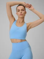 Bielizna sportowa damska - 4F Biustonosz treningowy z niskim wsparciem damski - niebieski XS - miniaturka - grafika 1