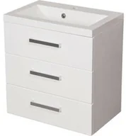 Szafki łazienkowe - Szafka łazienkowa biała 60 cm z umywalką FOKUS NEW - miniaturka - grafika 1