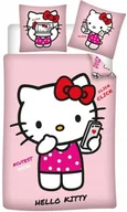 Pościel dla dzieci - Różowa Pościel Hello Kitty 140x200 Pościel Kot Z Kokardką Oryginał - miniaturka - grafika 1