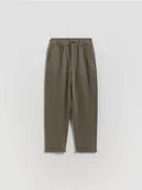 Spodnie i spodenki dla chłopców - Reserved - Spodnie z wiskozą - ciemnobrązowy - miniaturka - grafika 1