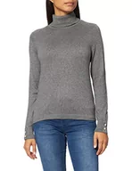 Swetry damskie - VERO MODA Damski sweter Vmmilda Ls Rollneck Jewel Blouse Ga Boo, Medium Grey Melange, XS - miniaturka - grafika 1