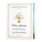 Pamiątka Pierwszej Komunii Świętej - Murrano Historie opowieści biblijne z nadrukiem dla dziewczynki na komunię KZ-HB-021 - miniaturka - grafika 1