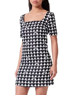 Love Moschino Damskie szorty slim fit z kwadratową sukienką na szyi, biało-czarne, rozmiar 42 (DE), biały/czarny, 42 - Spodenki damskie - miniaturka - grafika 1