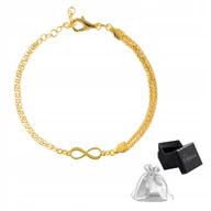 Bransoletki - Bransoletka srebrna pr. 925 Elegancka Złota z Nieskończonością Infiniti - miniaturka - grafika 1