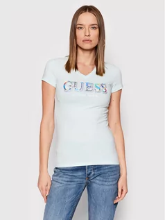 Koszulki i topy damskie - Guess T-Shirt W2GI05 J1300 Niebieski Regular Fit - grafika 1