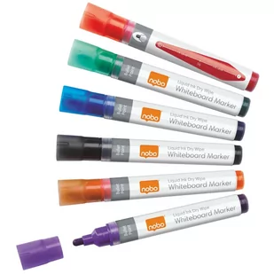 Nobo Markery liquid ink rozne 6 szt. - Markery do tablic - miniaturka - grafika 1
