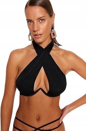 TRENDYOL GÓRA OD BIKINI DAMSKA CZARNA Z FISZBINAMI 40 5BA