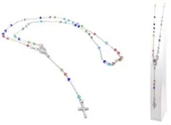 Różańce - Różaniec srebrny AG MISYJNY kolorowe paciorki - 8,2g (rozpinany) - miniaturka - grafika 1
