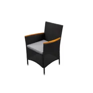 Fotel ogrodowy Bella 60 x 59 x 88 cm czarno-brązowy