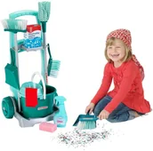 Zabawy w naśladowanie dorosłych - Klein Wózek Do Sprzątania Leifheit Mop Miotła Wiaderko - miniaturka - grafika 1