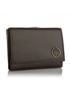 Portfele - Betlewski, portfel damski mały z ochroną RFID, skórzany, brązowy - miniaturka - grafika 1