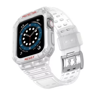 Protect Strap Band opaska z etui do Watch 7 / 6 / 5 / 4 / 3 / 2 / SE (41 / 40 / 38mm) obudowa pancerny pokrowiec na zegarek biały - Etui i futerały do telefonów - miniaturka - grafika 2