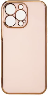 Lighting Color Case etui do iPhone 12 Pro żelowy pokrowiec ze złotą ramką różowy - Etui i futerały do telefonów - miniaturka - grafika 1