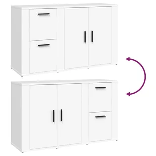 Lumarko Szafka, biała, 100x33x59,5 cm, materiał drewnopochodny - Szafki do salonu - miniaturka - grafika 10