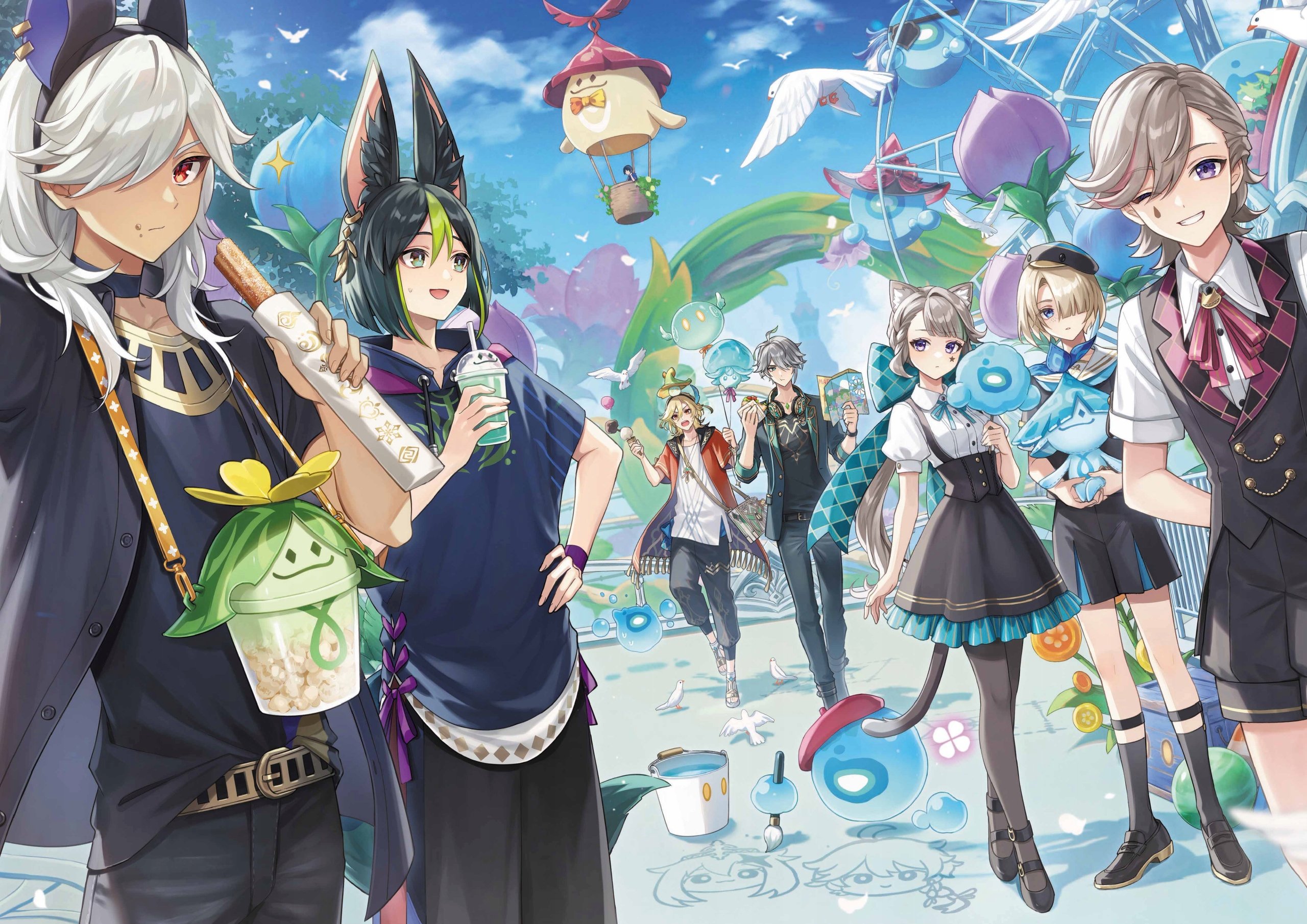 Plakat A3 Genshin Impact Anime Gra Lyney Cyno Tighnari Lynette Freminet