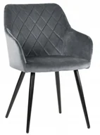 Krzesła - Krzesło tapicerowane welurowe szare Milton do salonu jadalni kuchni - miniaturka - grafika 1