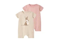 Śpiochy dla niemowląt - lupilu® Śpioszki niemowlęce z bawełny organicznej, 2 sztuki (kangur, 50/56) - miniaturka - grafika 1