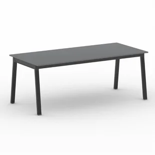 B2B Partner Stół PRIMO BASIC z czarnym stelażem, 2000 x 900 x 750 mm, grafitowy 499352 - Stoły i stoliki do biura - miniaturka - grafika 1