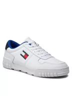 Sneakersy męskie - Tommy Jeans Sneakersy Retro Leather Cupsole EM0EM01068 Biały - miniaturka - grafika 1