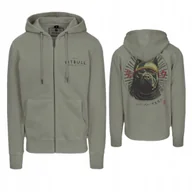 Bluzy męskie - PITBULL WEST COAST ROZPINANA BLUZA Z KAPTUREM WASHED MT FUJI ZIELONY S - miniaturka - grafika 1