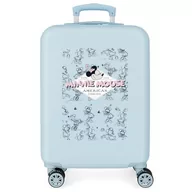 Walizki - Joumma Disney Minnie American Darling Kabina Walizka Niebieski 38x55x20 cms Sztywne ABS Zamknięcie kombinowane boczne 35L 2 kg 4 Podwójne Koła Bagaż Ręka, niebieski, Walizka kabinowa - miniaturka - grafika 1