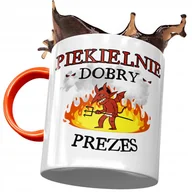 Kubki - Kubek Pomarańczowy dla Prezesa Piekielnie Dobry z Nadrukiem ze Zdjęciem + Opakowanie na prezent (wzór 03) - miniaturka - grafika 1