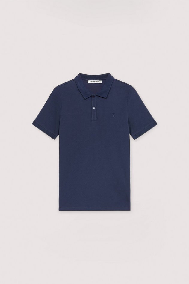 polo slim fit męskie niebieski granatowy