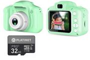 Aparaty Cyfrowe - Zestaw Aparat cyfrowy dla dziecka (zielony) + Karta Micro SDHC 32GB - miniaturka - grafika 1