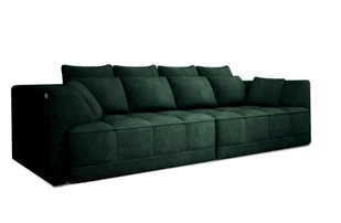 DOMO-HOME Duża sofa TIGA z elektrycznie rozkładanymi siedziskami 302x136cm| Stylowa i luksusowa Nowoczesny design do Twojego salonu Wygodna sofa rozkładana Kolor ciemnozielony APHRODITE - Sofy i kanapy - miniaturka - grafika 1