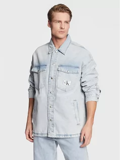 Kurtki męskie - Calvin Klein Jeans Kurtka jeansowa J30J322383 Niebieski Oversize - grafika 1