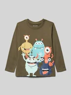 Koszulki dla chłopców - Bluzka z długim rękawem z nadrukowanym motywem - miniaturka - grafika 1