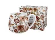 Kubki - Kubek do kawy i herbaty porcelanowy, baryłka DUO PASTEL FLOWERS WHTE 430 ml - miniaturka - grafika 1