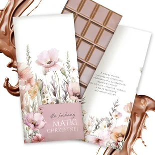 CZEKOLADA PREZENT DLA MATKI CHRZESTNEJ PODZIĘKOWANIE KOMUNIA CHRZEST z życzeniami - Czekolada CZEKOLADA PREZENT DLA MATKI CHRZESTNEJ PODZIĘKOWANIE KOMUNIA CHRZEST z życzeniami - Czekolada - miniaturka - grafika 1