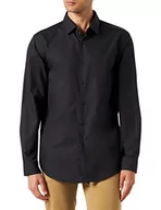 Koszule męskie - HUGO Męska koszula Kenno, czarna 1, 46, czarny (Black1), 46 - miniaturka - grafika 1