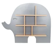 Półki i regały dla dzieci - Srebrna półka dla dzieci w kształcie słonika W9-S25 - miniaturka - grafika 1