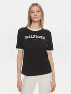 Koszulki i topy damskie - Tommy Hilfiger T-Shirt Monotype WW0WW41208 Granatowy Regular Fit - miniaturka - grafika 1